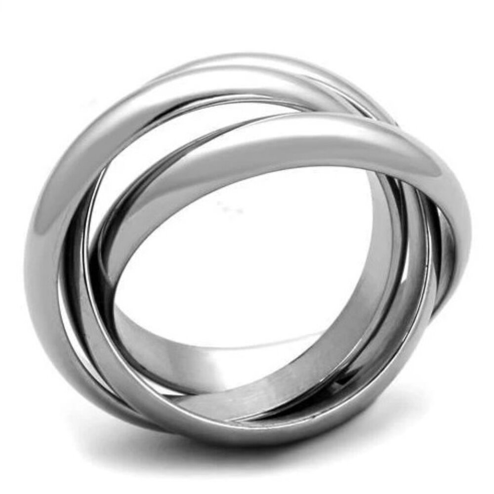 Russian Intertwined Wedding Rings Stainless Steel High Polished - Picture 13 of 14